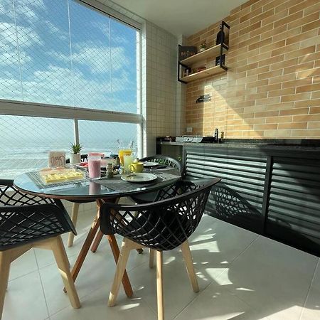 Ap Frente Mar Com Ar-Condicionado E Varanda Gourmet Mongagua Bagian luar foto